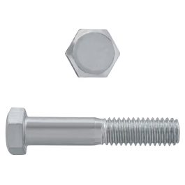 A metallic bolt and nut on a white background.