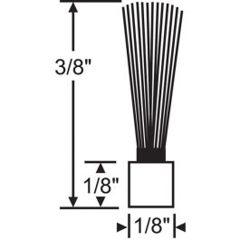 Diagram of a cable bundle with dimensions: 3/8 inch height, 1/8 inch plug width and depth.