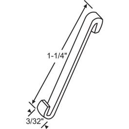 Line drawing of a safety pin with dimensions labeled 1-1/4" and 3/32".