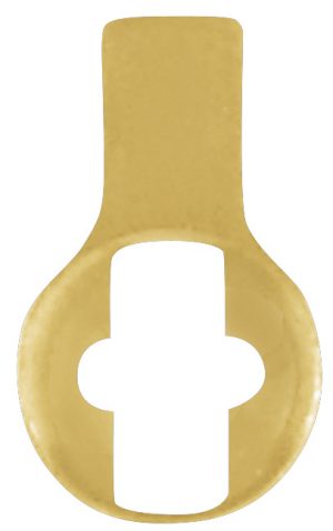 A golden key winding tool used for antique clocks.