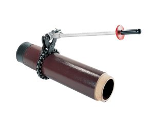 An old-fashioned handheld cannon with a plunger mechanism on a white background.