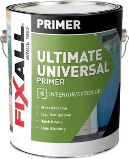 A can of FixAll Ultimate Universal Primer for interior/exterior use.