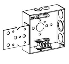 BOX 4"SQ W/BX CLAMPS