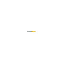 A single yellow dart with a metal tip centered on a plain white background.