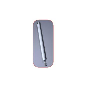 A digital stylus pen lying diagonally on a plain background.
