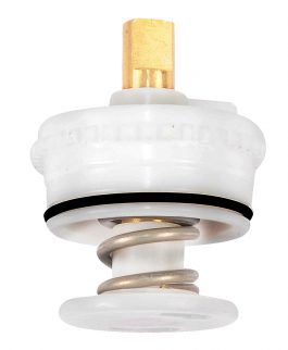 Thermostatic radiator valve head isolated on a white background.