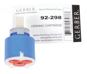 A Gerber ceramic cartridge for plumbing fixtures, with packaging.