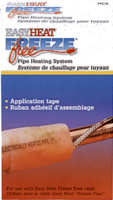 Packaging for an Easy Heat Freeze Free pipe heating system with application tape.