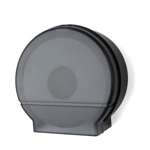 A black round closed CD case on a white background.