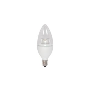LED candle light bulb on a white background.