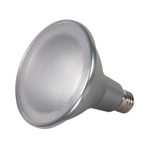 Large LED reflector light bulb on a white background.