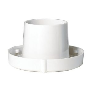 White plastic adapter for lamps or fixtures on a plain background.
