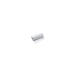 A single roll of adhesive tape lying on a plain white background.