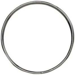 A single metal hoop isolated on a white background.