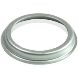 Metallic round gasket isolated on a white background.