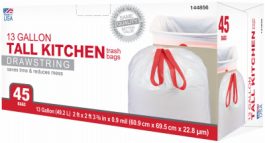 BAGS WHITE 13GALLON DRAWSTRING