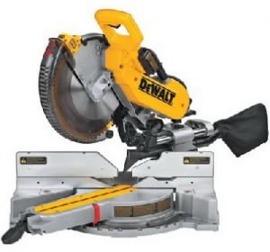 A DeWalt DWS780 sliding compound miter saw on a white background.