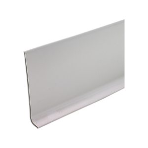 A plain white tabletop sign holder on a white background.