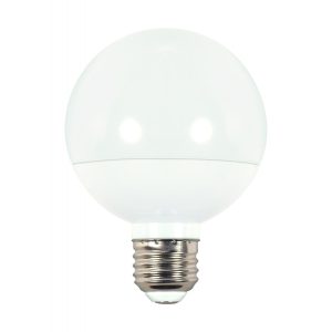 A single LED light bulb on a white background.