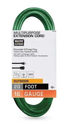 ME20' 16/3 GREEN EXT CORD