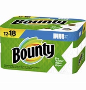 Package of Bounty paper towels with logo and branding.