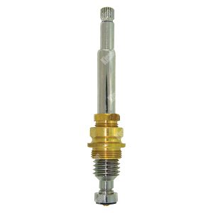 Isolated image of a spark plug with metal and brass components on a white background.