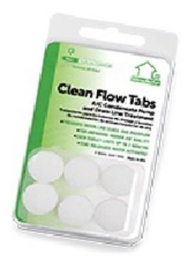 Packaging of Clean Flow Tabs for septic system treatment displayed on a white background.