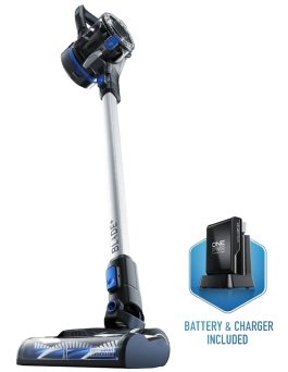 Cordless stick vacuum cleaner with battery and charger included.