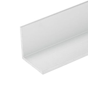 A white plastic U-channel profile against a white background.