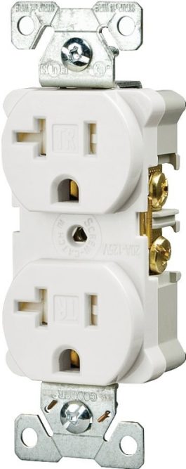 DUPLEX OUTLET WHITE 20AMP.125V