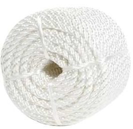 A new white ball of twine on a plain background.