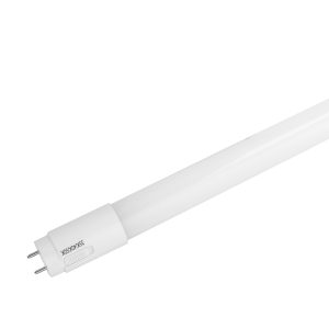 Fluorescent tube light bulb on a white background.