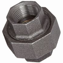 A close-up of a metal hex locknut with internal threads on a white background.