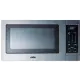 A stainless steel built-in microwave oven with digital controls on the right side.