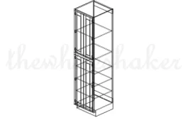 Wireframe outline of a five-shelf bookcase.