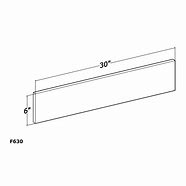 Technical drawing of a 30-inch wide and 6-inch high shelf with dimensions labeled.