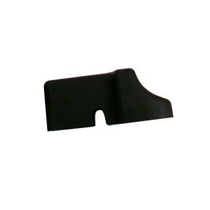 Black plastic angle bracket isolated on a white background.