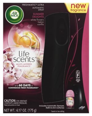 Air Wick Freshmatic Ultra Automatic Spray device and refill with Summer Delights fragrance.