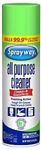 A can of Sprayway all-purpose cleaner on a white background.