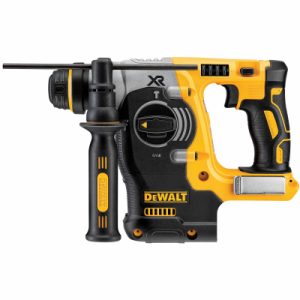 DeWalt brand cordless hammer drill on a white background.