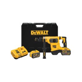 DEWALT cordless hammer drill with battery, charger, and carrying case.
