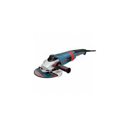 Bosch-brand angle grinder on an isolated white background.