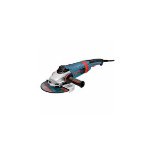 Bosch-brand angle grinder on an isolated white background.