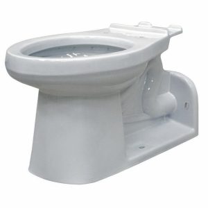 White ceramic toilet on a plain background.