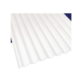White corrugated metal sheet against a plain background.