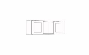 Simple line drawing of an open window with shutters on a plain background.