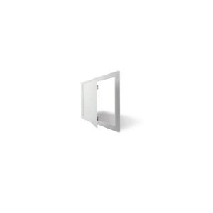 An open square white access panel on a white background.