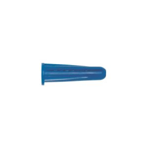 a blue plastic dowel pin