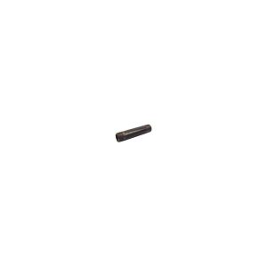A single black metal cylinder with threaded ends isolated on a white background.