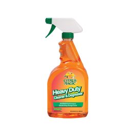 Bottle of Citrus Magic Heavy Duty Cleaner & Degreaser with orange liquid and spray nozzle.